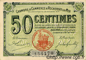 50 Centimes FRANCE regionalism and various Rochefort-Sur-Mer 1915 JP.107.01 VF - XF