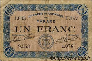 1 Franc FRANCE régionalisme et divers Tarare 1920 JP.119.01 TB