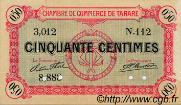 50 Centimes Spécimen FRANCE Regionalismus und verschiedenen Tarare 1916 JP.119.15 SS to VZ
