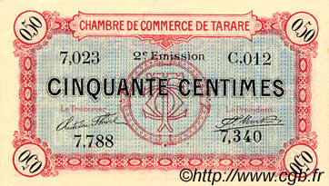 50 Centimes FRANCE régionalisme et divers Tarare 1917 JP.119.21 TTB à SUP