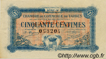 50 Centimes FRANCE regionalismo y varios Tarbes 1917 JP.120.16 MBC a EBC