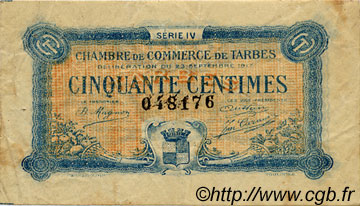 50 Centimes FRANCE regionalismo e varie Tarbes 1917 JP.120.16 MB