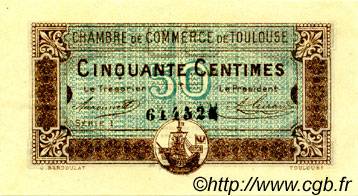 50 Centimes FRANCE regionalism and miscellaneous Toulouse 1917 JP.122.22 AU+