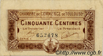 50 Centimes FRANCE regionalism and various Toulouse 1919 JP.122.34 F