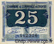 25 Centimes FRANCE Regionalismus und verschiedenen Troyes 1918 JP.124.15 fST to ST