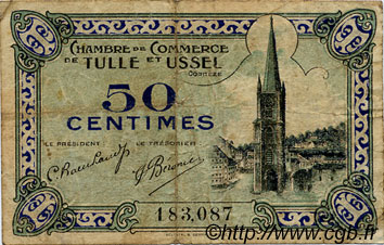 50 Centimes FRANCE Regionalismus und verschiedenen Tulle et Ussel 1918 JP.126.01 S