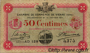 50 Centimes FRANCE regionalismo e varie Vienne 1916 JP.128.11 MB