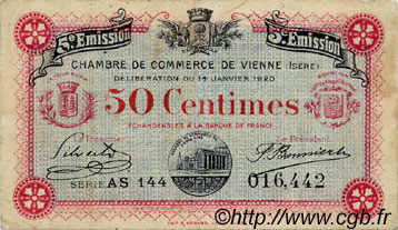 50 Centimes FRANCE Regionalismus und verschiedenen Vienne 1920 JP.128.26 S