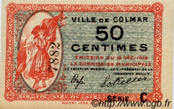 50 Centimes FRANCE régionalisme et divers Colmar 1918 JP.130.02 SPL à NEUF
