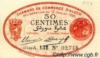 50 Centimes FRANCE Regionalismus und verschiedenen Alger 1920 JP.137.16 fST to ST