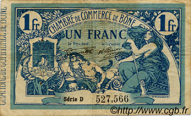 1 Franc FRANCE regionalism and various Bône 1920 JP.138.13 F