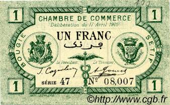 1 Franc FRANCE regionalismo y varios Bougie, Sétif 1915 JP.139.02 SC a FDC