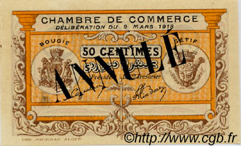 50 Centimes Annulé FRANCE regionalism and various Bougie, Sétif 1918 JP.139.04 VF - XF