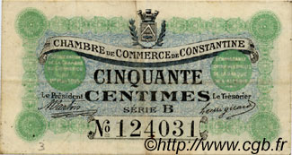 50 Centimes FRANCE regionalismo e varie Constantine 1915 JP.140.03 MB