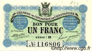 1 Franc FRANCE regionalism and miscellaneous Constantine 1915 JP.140.04 VF - XF