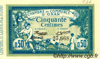 50 Centimes FRANCE regionalism and miscellaneous Oran 1915 JP.141.04 AU+