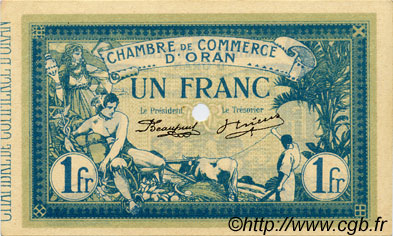 50 Centimes Spécimen FRANCE regionalism and various Oran 1915 JP.141.07 AU+