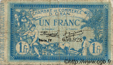 1 Franc FRANCE regionalism and various Oran 1915 JP.141.20 F