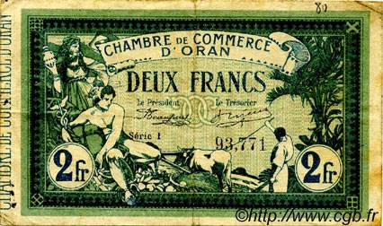 2 Francs FRANCE regionalismo e varie Oran 1915 JP.141.21 MB