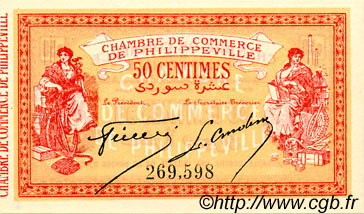 50 Centimes FRANCE regionalism and various Philippeville 1914 JP.142.03 AU+