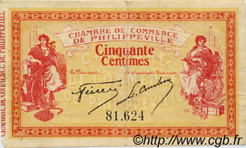 50 Centimes FRANCE regionalismo e varie Philippeville 1914 JP.142.05 MB