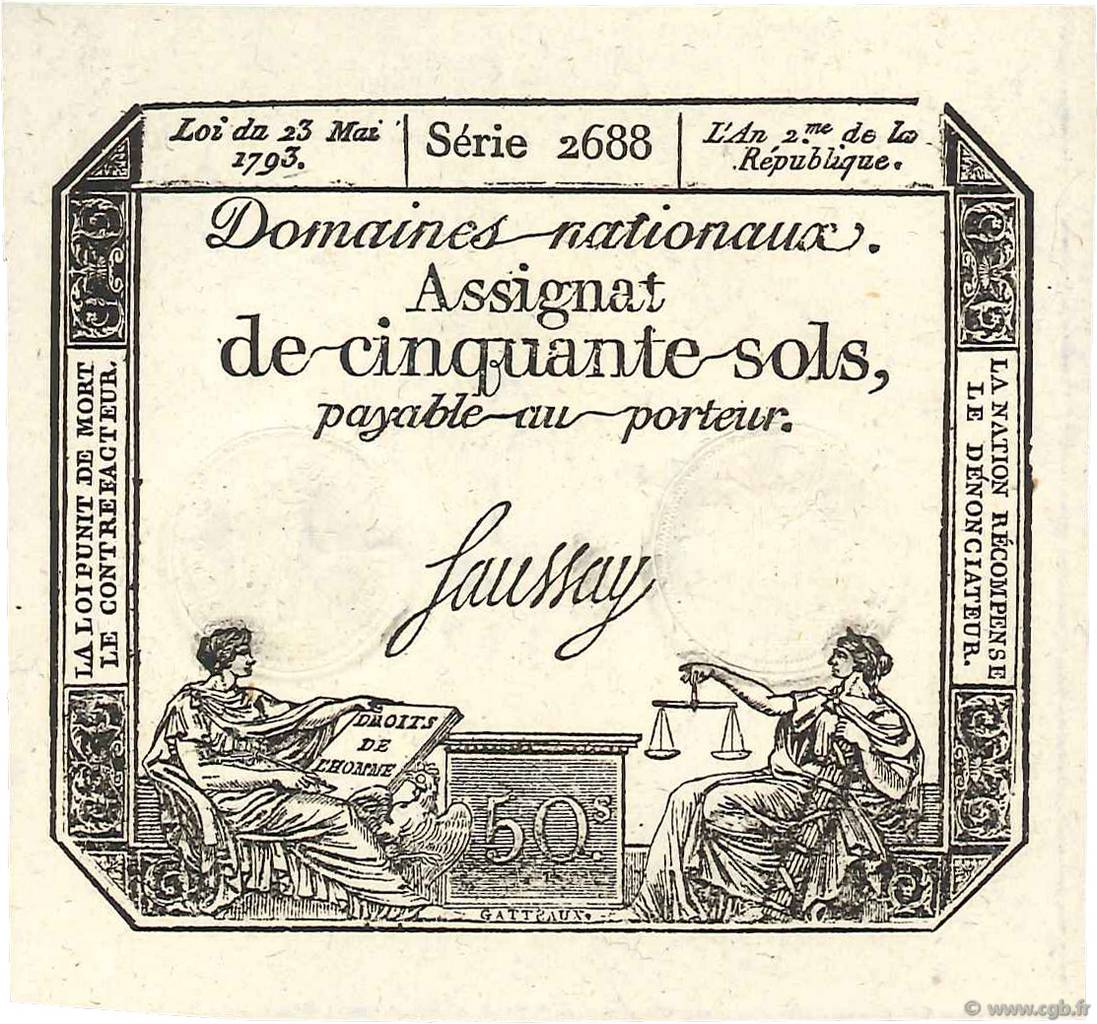 50 Sols variété FRANCE  1793 Ass.42e NEUF