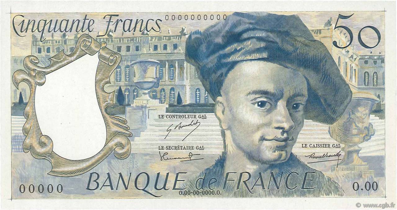 50 Francs QUENTIN DE LA TOUR Épreuve FRANCE  1976 F.67.00Ec NEUF