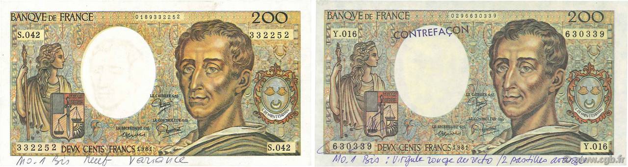 200 Francs MONTESQUIEU Faux FRANCE  1981 F.70.00x SPL