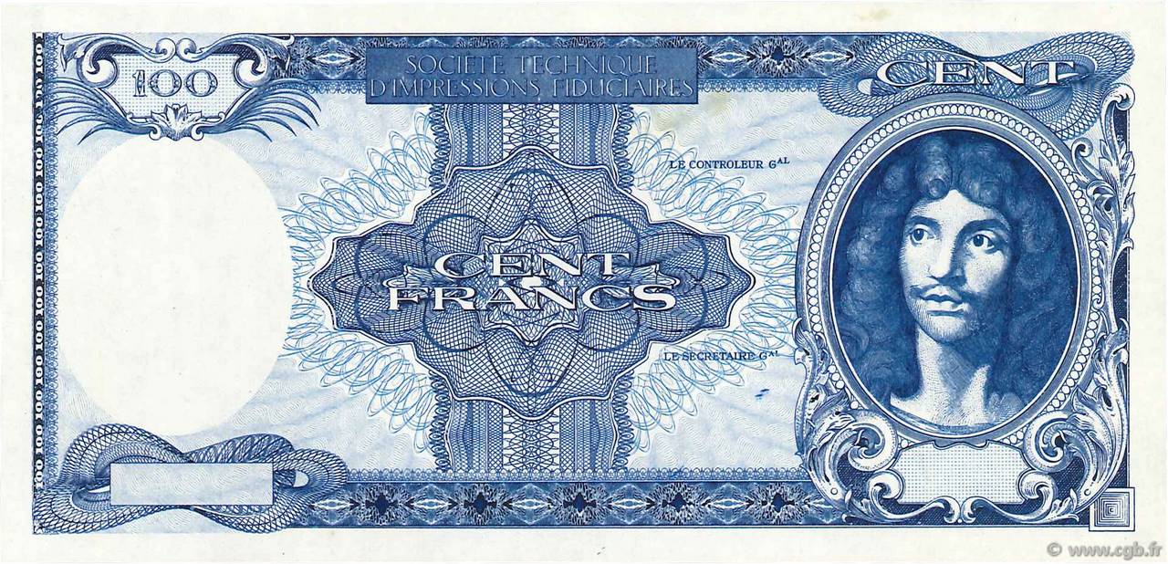 100 Francs MOLIÈRE Épreuve FRANCE  1944 VF.15bis pr.NEUF