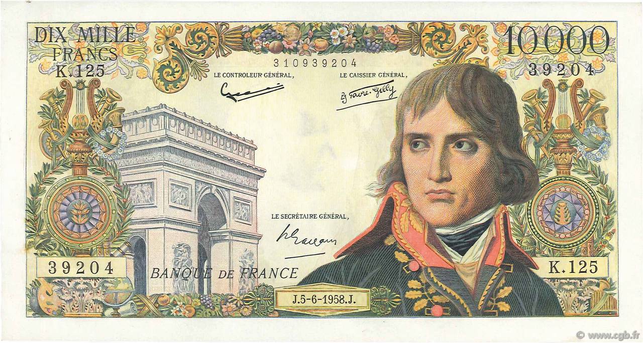 10000 Francs BONAPARTE FRANCE  1958 F.51.12 SPL