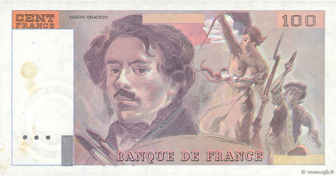 100 Francs DELACROIX modifié Épreuve FRANCIA  1978 F.69.01Ec EBC