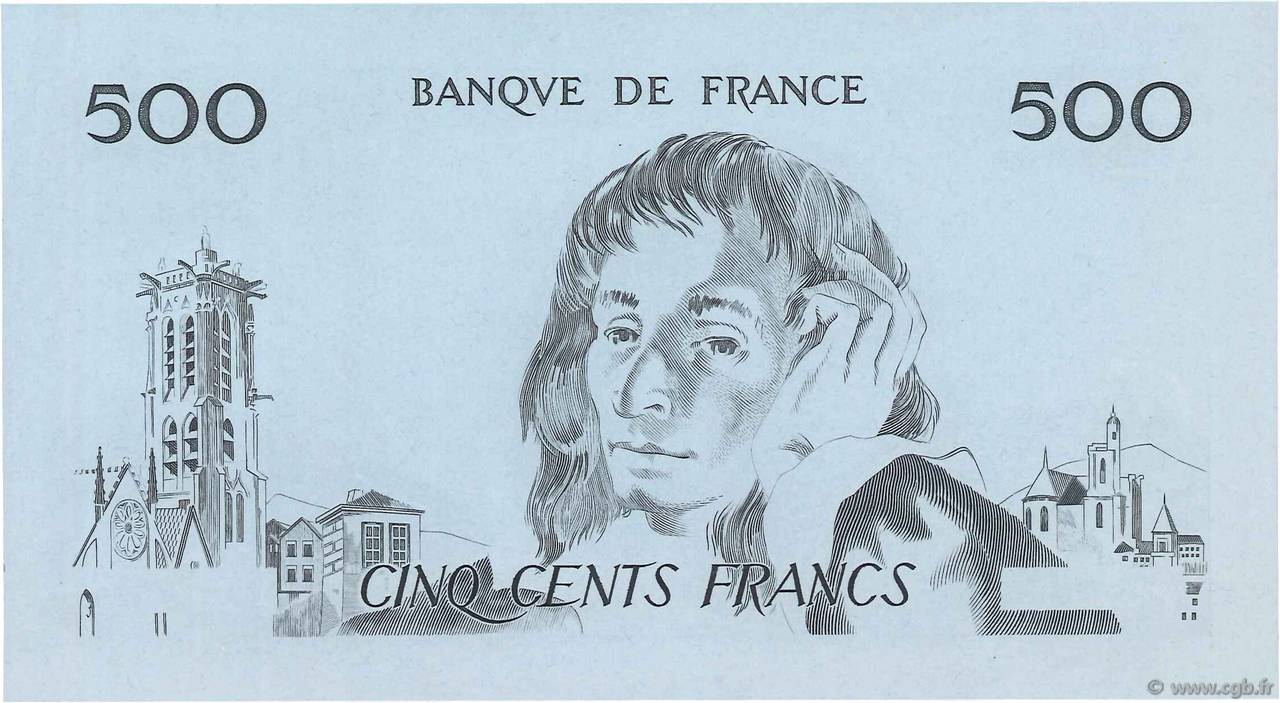500 Francs PASCAL Épreuve FRANCE  1968 F.71.00Ec pr.NEUF