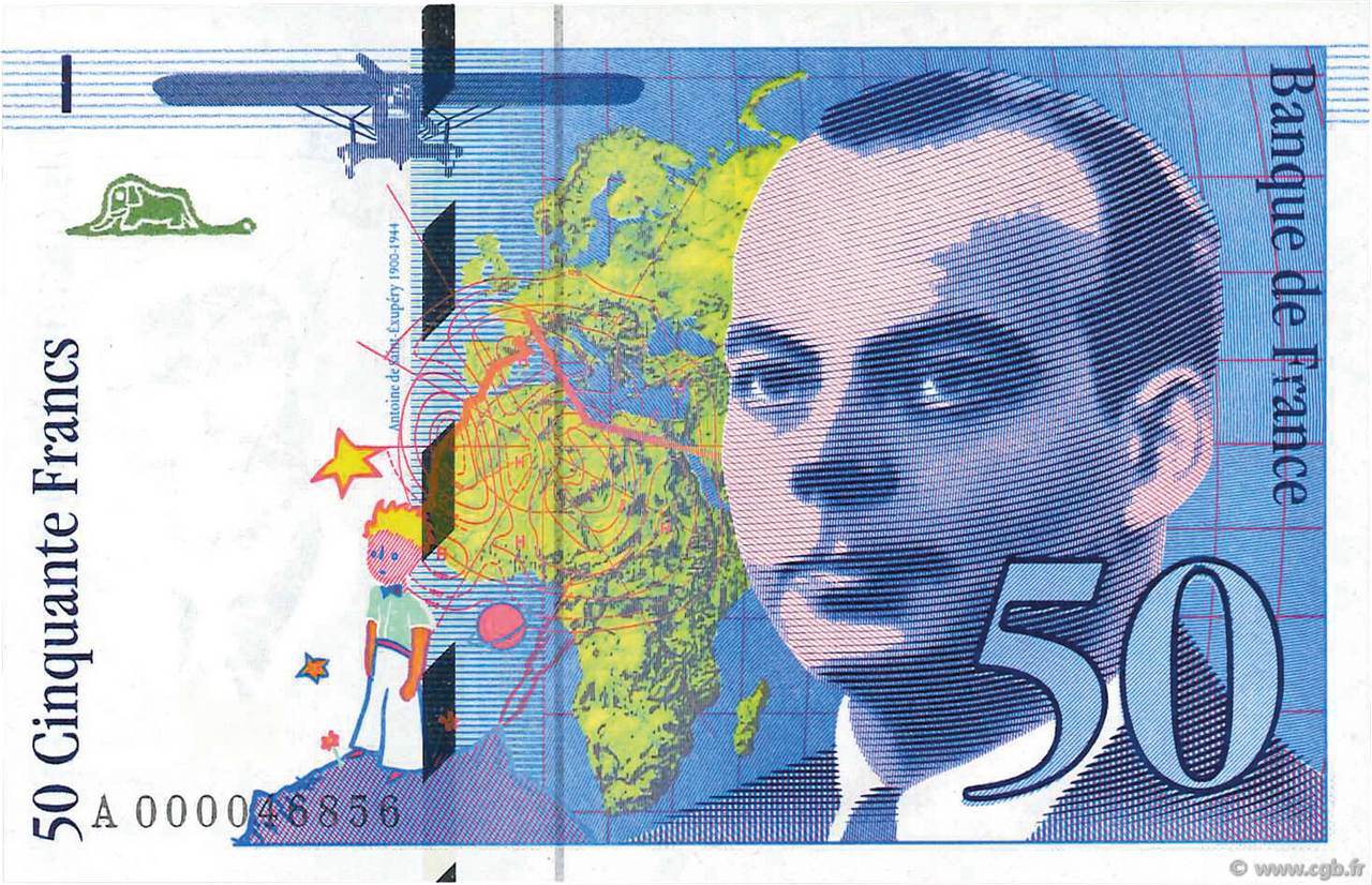 50 Francs SAINT-EXUPÉRY FRANCE  1992 F.72.01aA NEUF