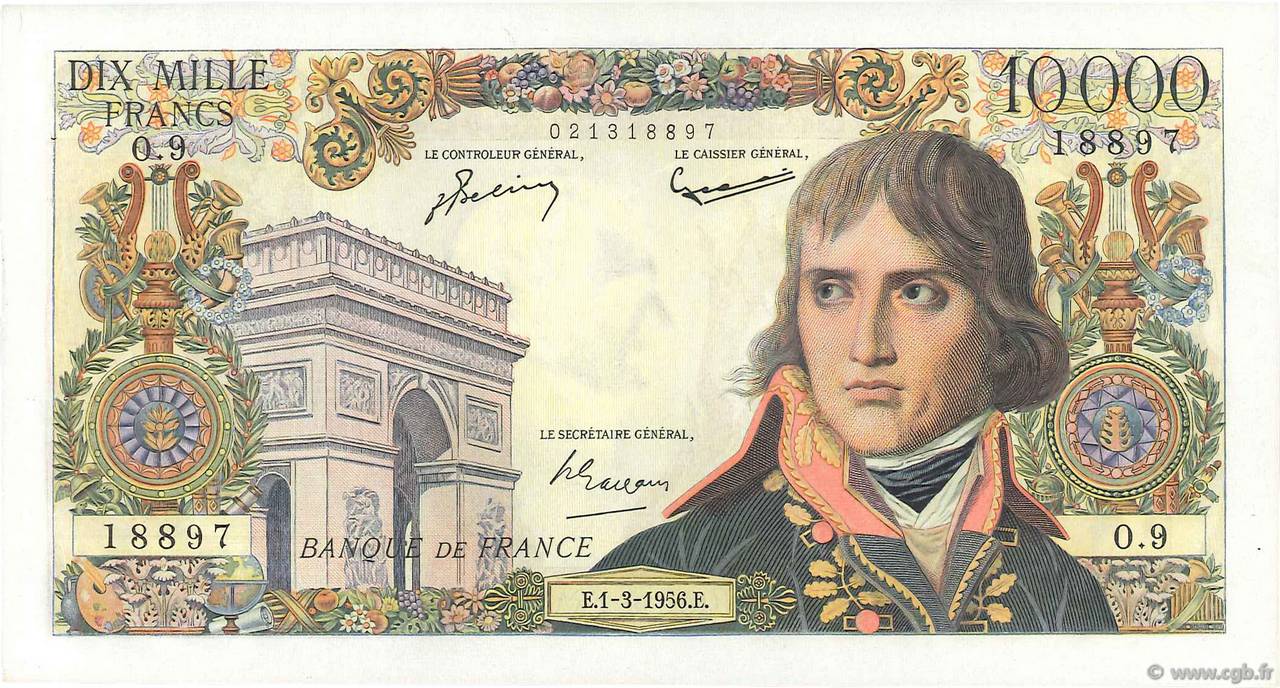 10000 Francs BONAPARTE FRANCE  1956 F.51.02 SPL