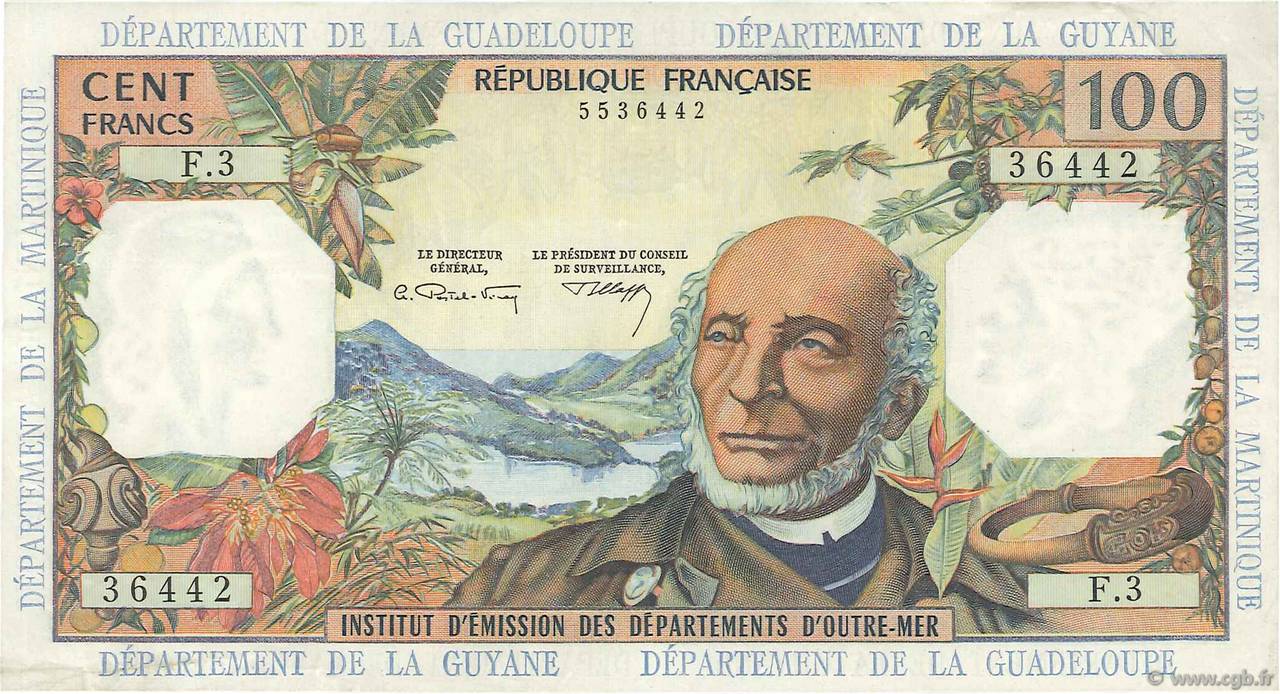 100 Francs FRENCH ANTILLES  1964 P.10b XF