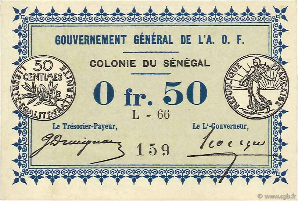 50 Centimes SÉNÉGAL  1917 P.01c pr.NEUF