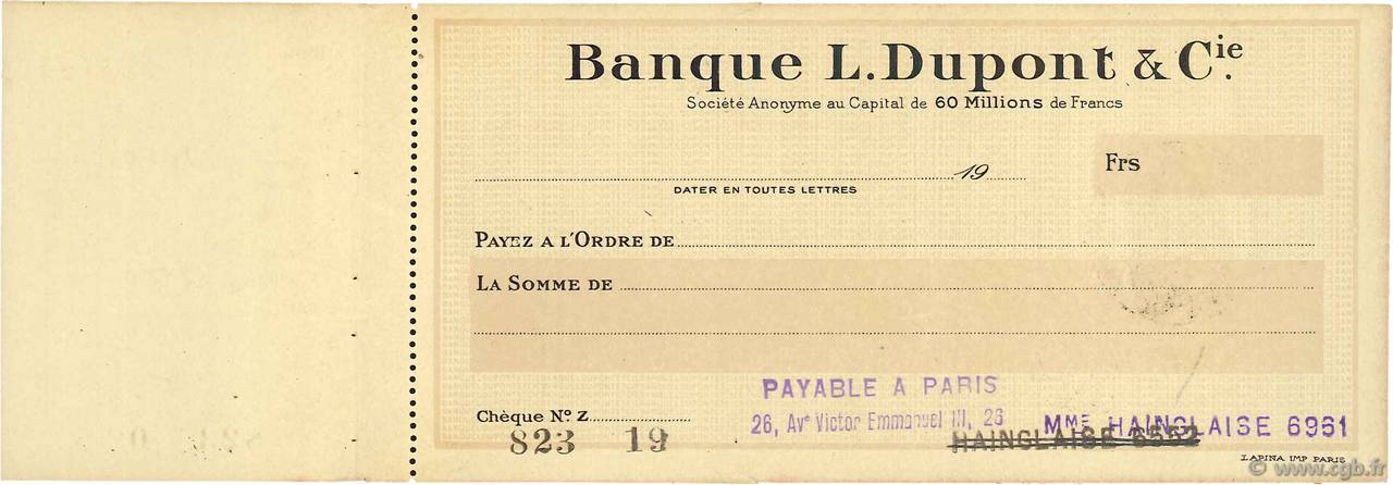 Francs FRANCE regionalism and various Paris 1928 DOC.Chèque VF