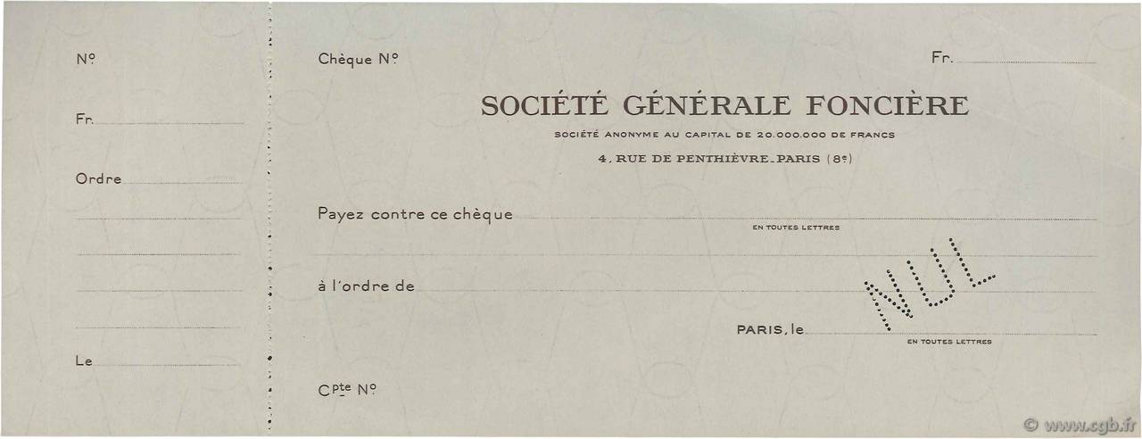 Francs Non émis FRANCE Regionalismus und verschiedenen Paris 1908 DOC.Chèque VZ
