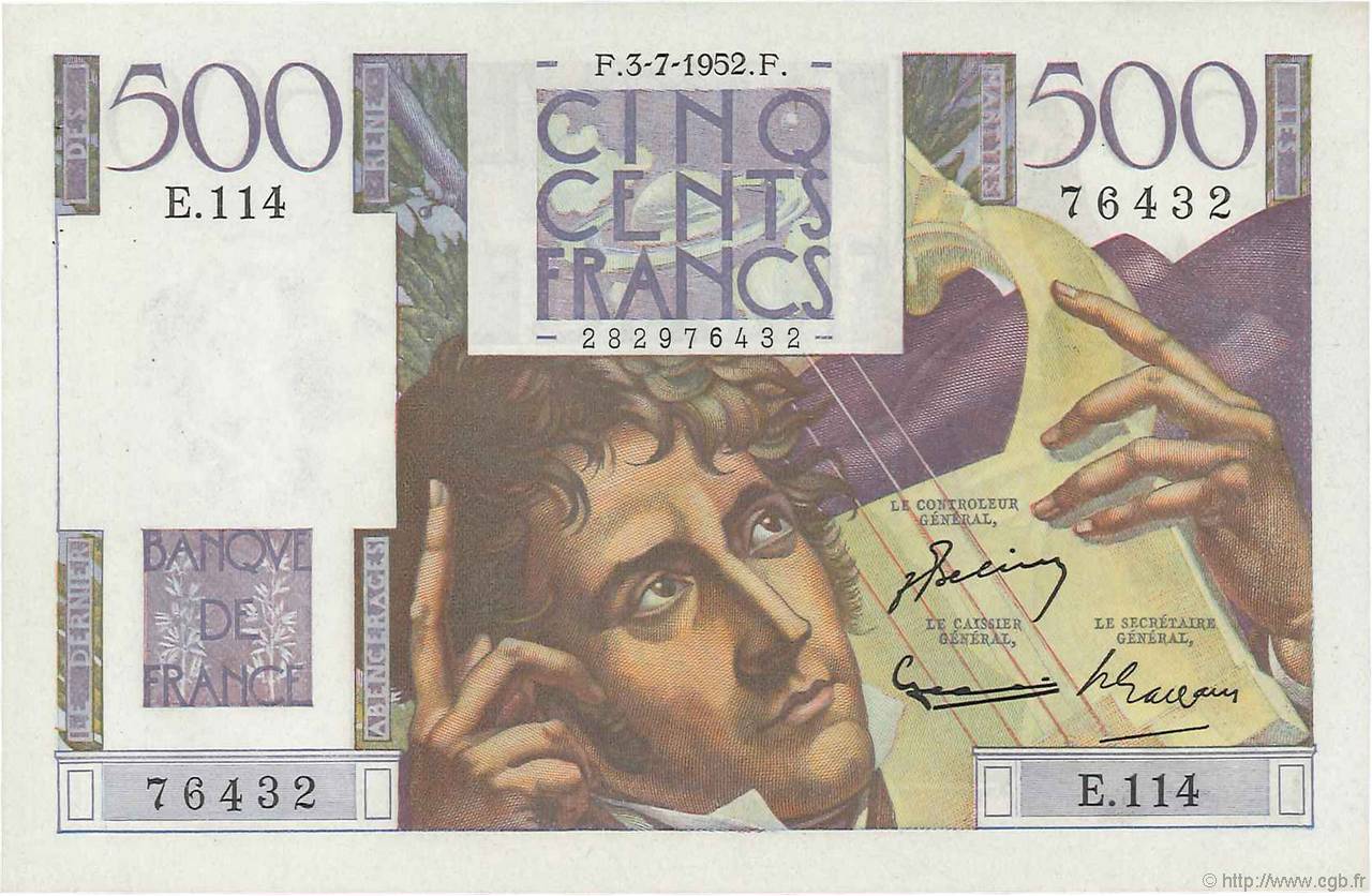500 Francs CHATEAUBRIAND FRANCIA  1952 F.34.09 SC