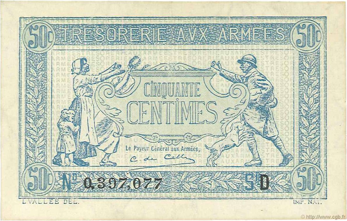 50 Centimes TRÉSORERIE AUX ARMÉES 1917 FRANKREICH  1917 VF.01.04 fST
