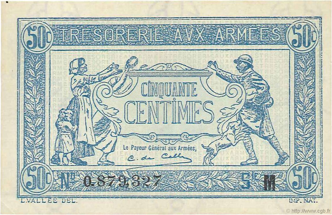 50 Centimes TRÉSORERIE AUX ARMÉES 1917 FRANKREICH  1917 VF.01.13 fST+