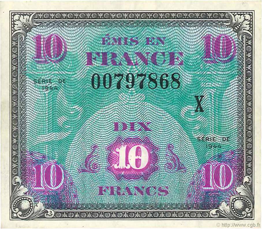 10 Francs DRAPEAU FRANCIA  1944 VF.18.02 EBC+
