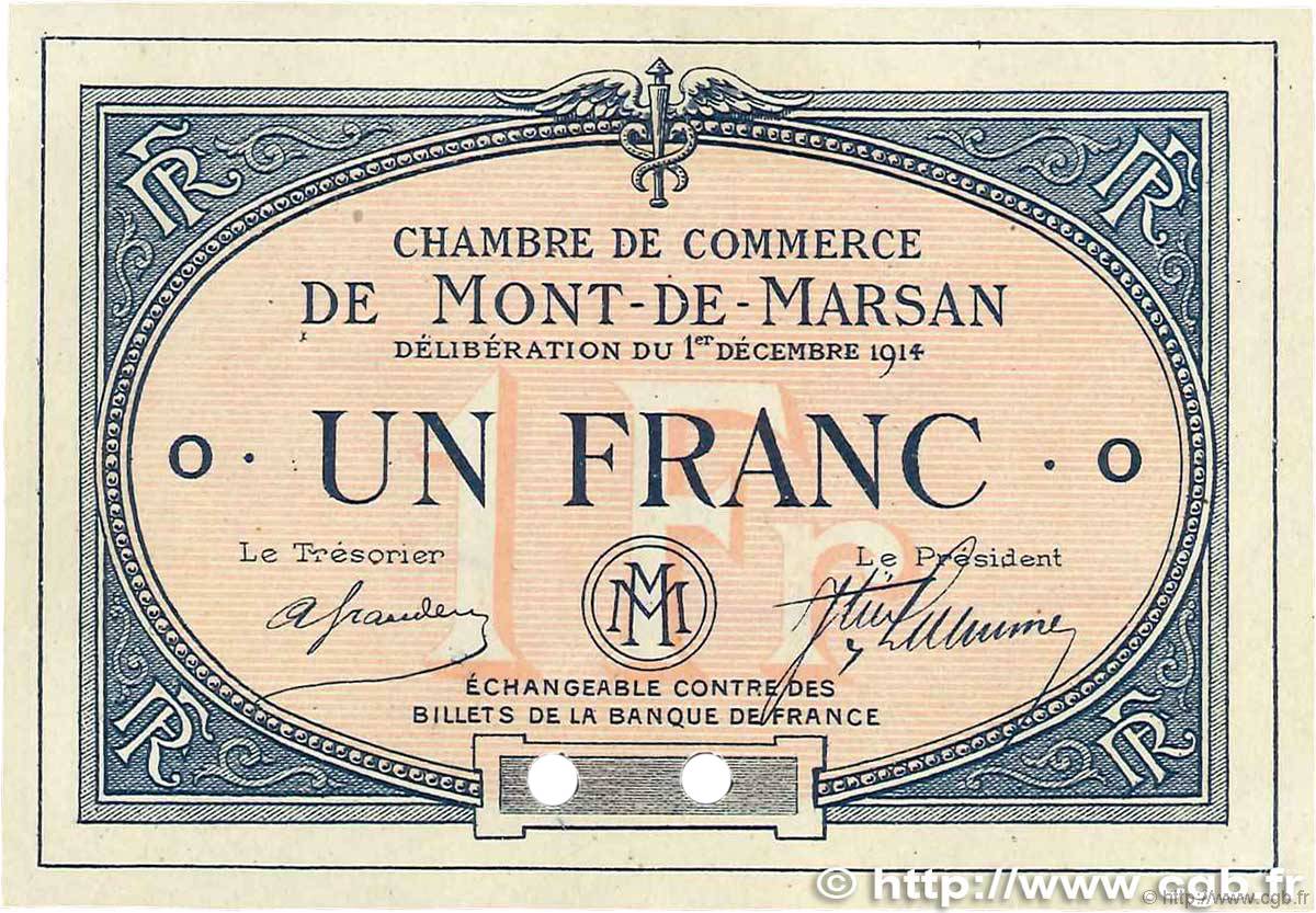 1 Franc Spécimen FRANCE regionalismo y varios Mont-De-Marsan 1914 JP.082.06 SC