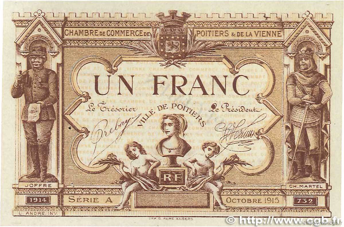 1 Franc Spécimen FRANCE regionalismo y varios Poitiers 1915 JP.101.04 EBC+