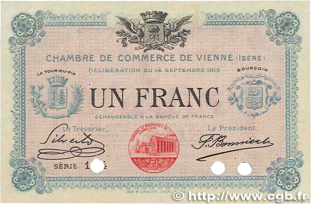 1 Franc Spécimen FRANCE regionalismo y varios Vienne 1915 JP.128.07 EBC+