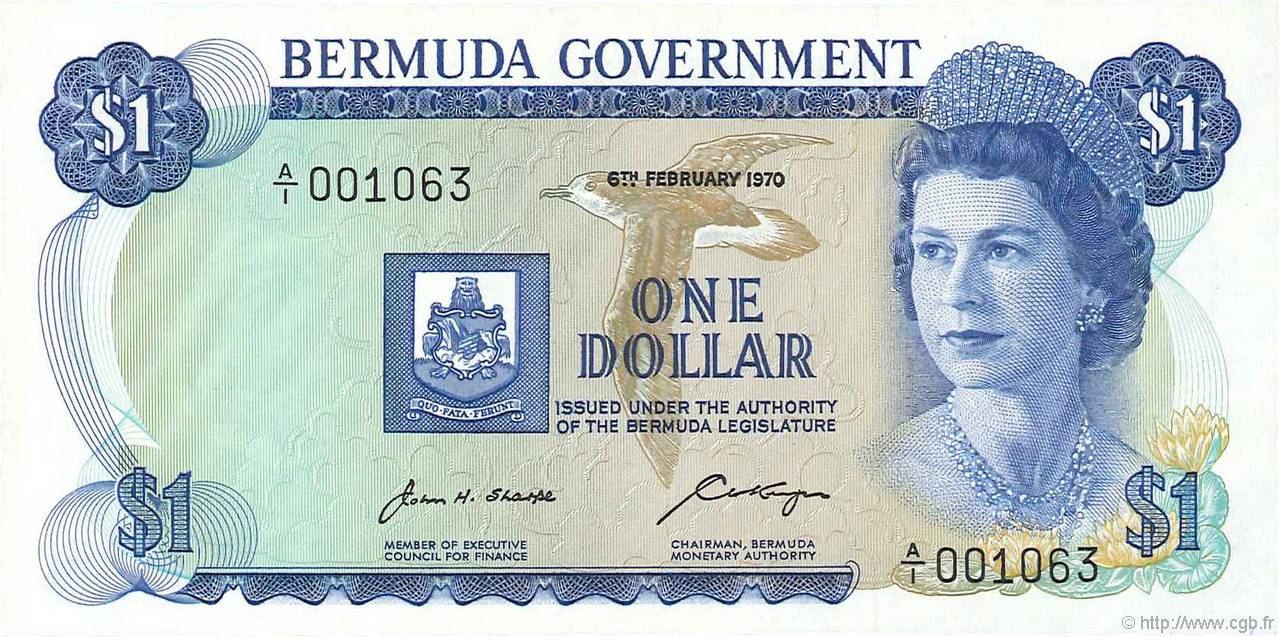 1 Dollar BERMUDA  1970 P.23a FDC