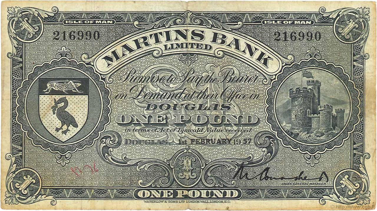 1 Pound ÎLE DE MAN  1957 P.19b BC+