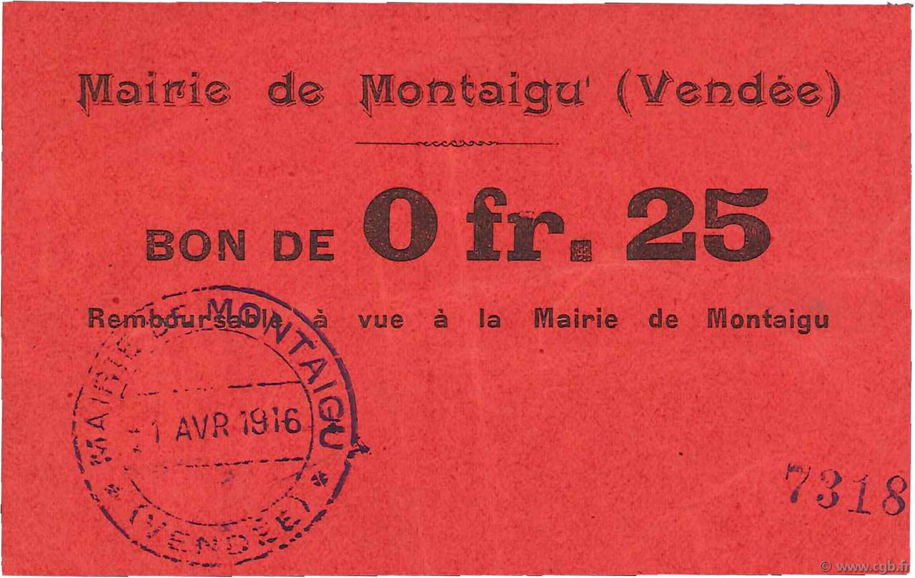 25 Centimes FRANCE regionalismo e varie  1916 JPNEC.85.02 SPL
