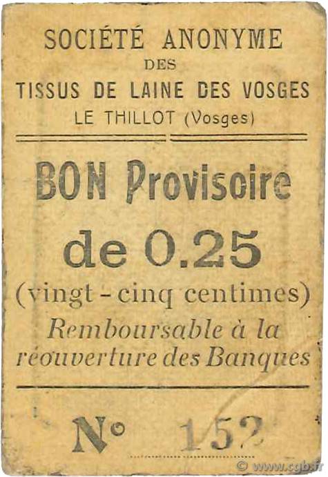 25 Centimes FRANCE régionalisme et divers  1914 JPNEC.88.106 TB