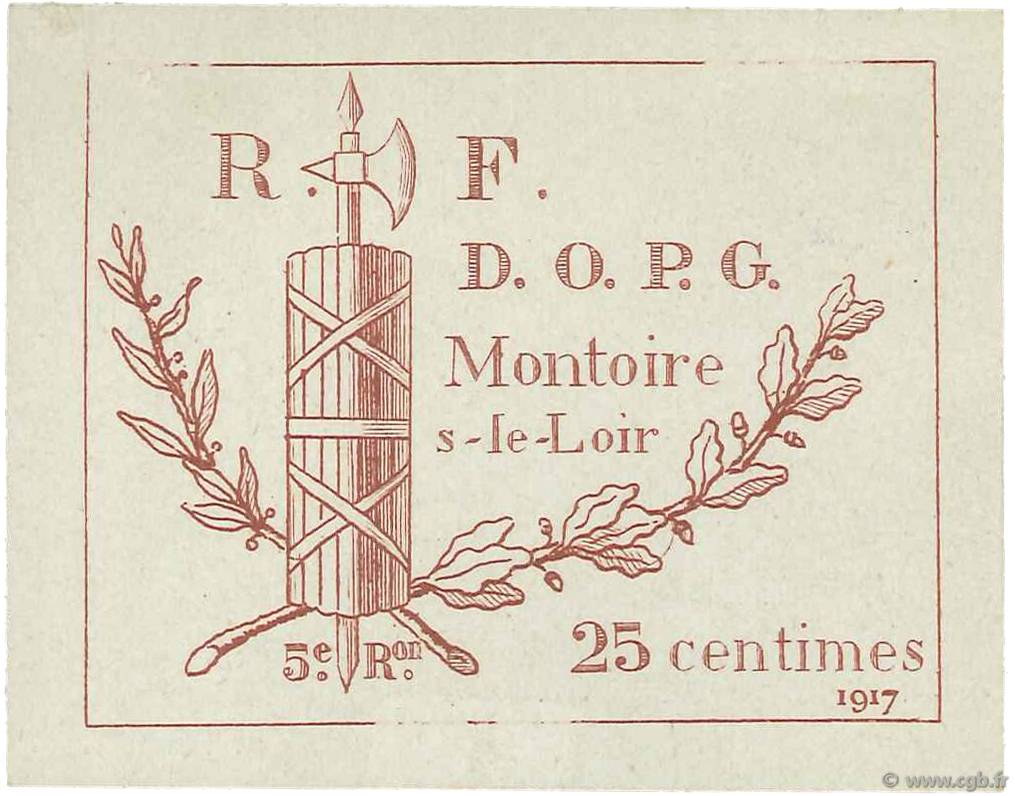 25 Centimes FRANCE regionalismo e varie  1917 JPNEC.41.09 SPL